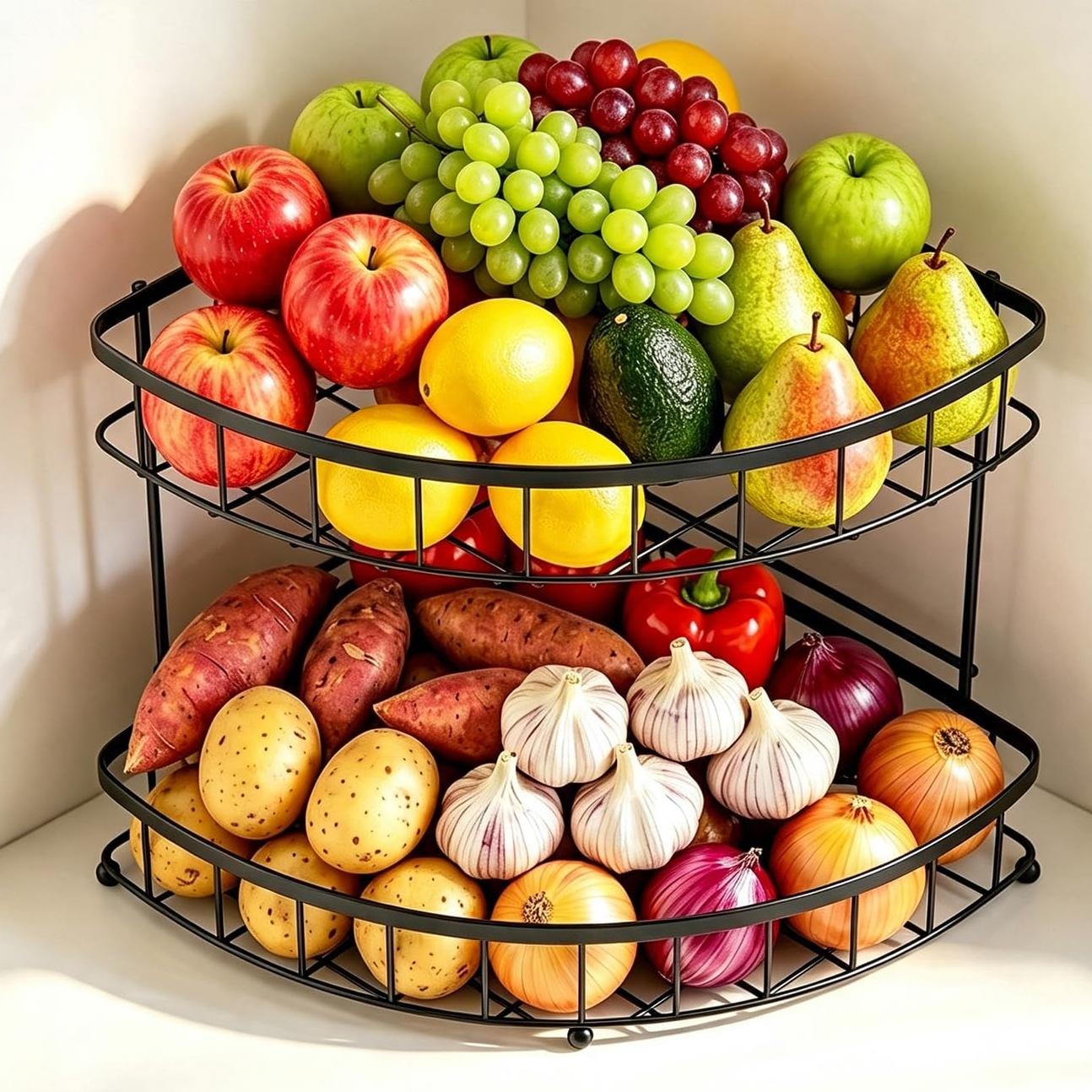 2‑Tier Corner Fruit Basket